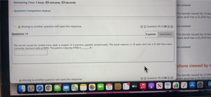  Remaining Time: 1 hour, 03 minutes, 53 seconds e answer Question