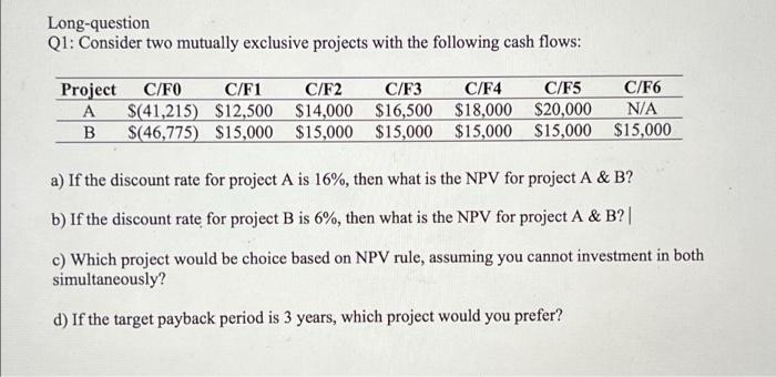 please help solve all part. i am really struggling Long-question Q1: Consider