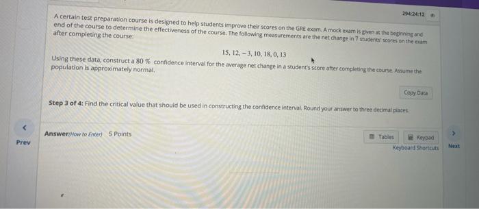  A certain test preparation course is designed to help students improve