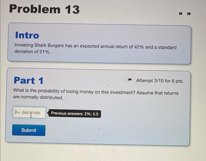following table shows historical beginning-of-year prices for a stock and the sum