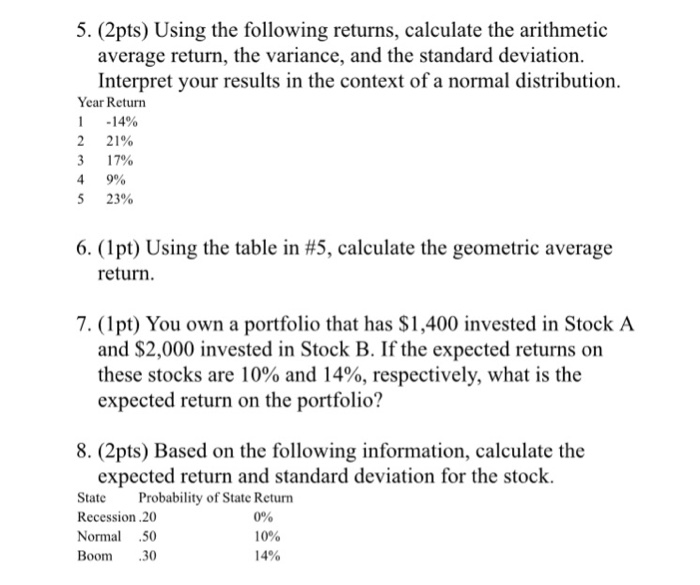  Answer for #5 on 2nd image 5. (2pts) Using the following