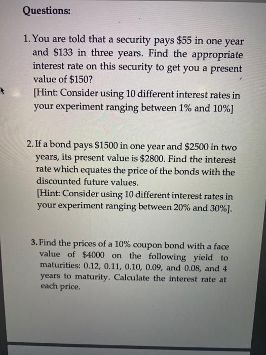 folder in Blackboard. 3. Use separate sheets to solve each of the