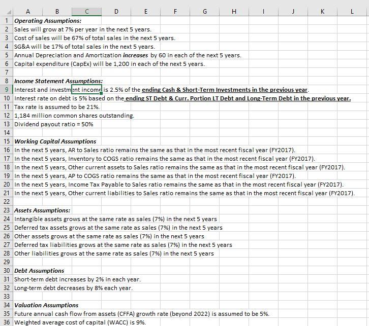 provided in the Assumptions worksheet. 2 3 FY2015 FY2016 FY2017 FY2018 FY2019