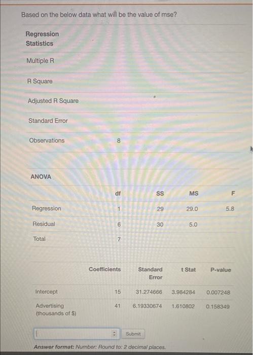 how do you divide the DF and SS to get 2 decimal