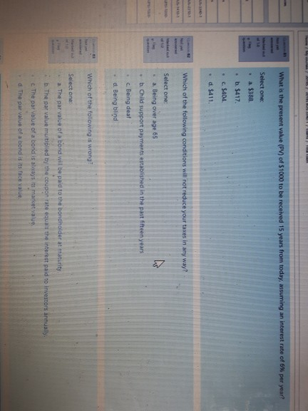  please answer the questions What is the present value (PV) of