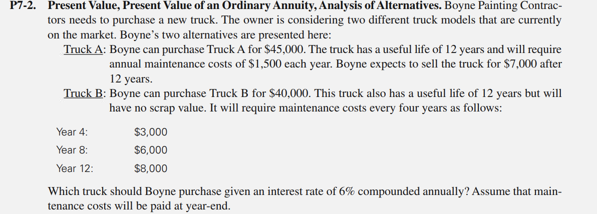  I need help solving this using excel formula. TRUCK A PERIOD