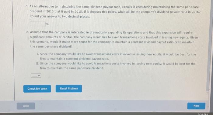 to report the following 2016 Income statement (shown in thousands of dollars).