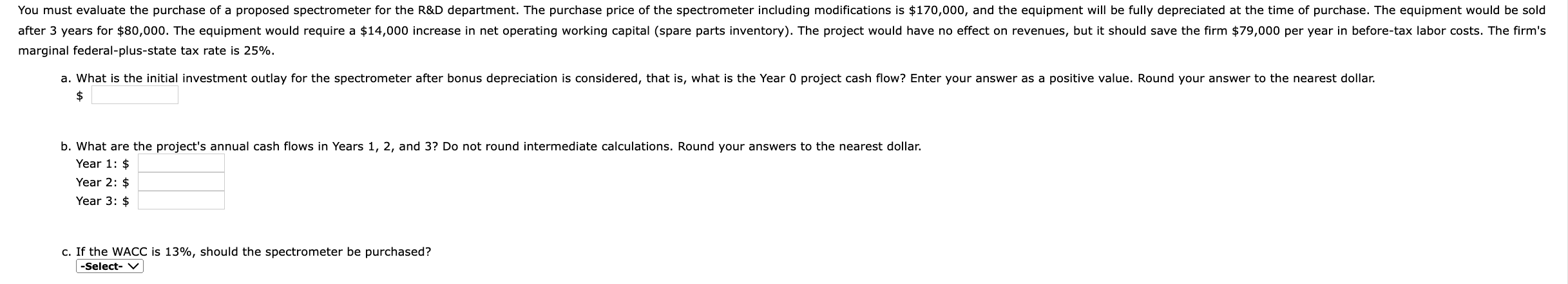 depreciation expense be each year under each method? Enter your answers as