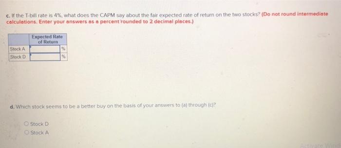 portfolio an aggressive stock A, and a defensive stock of Return Aive