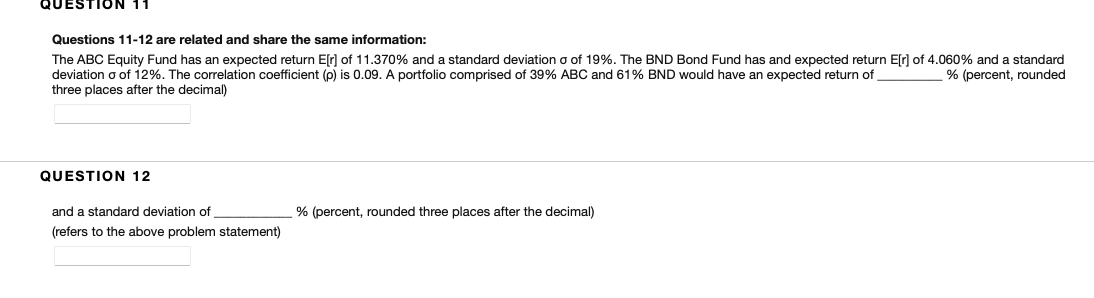 Please show all work and round to the correct number of decimal