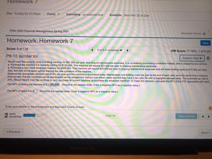  Homework/ Due Sunday by 11:59pm Points 9 Submitting an external tool