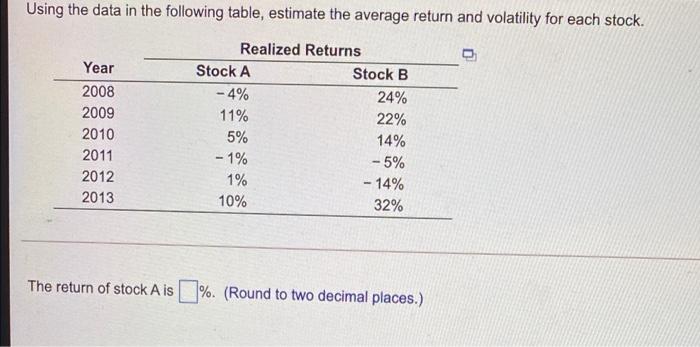 please show how you get the answer.they ask the return, variance and