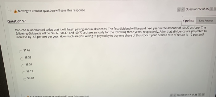  Save Answer A Moving to another question will save this response.