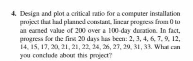  4. Design and plot a critical ratio for a computer installation