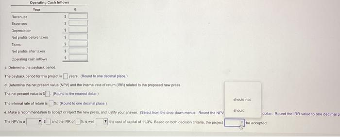 io the new press. (Nole ee suge io consder the depreciabon in