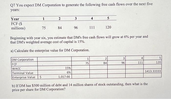 please help solve part B of question 7. show work pleae Q7
