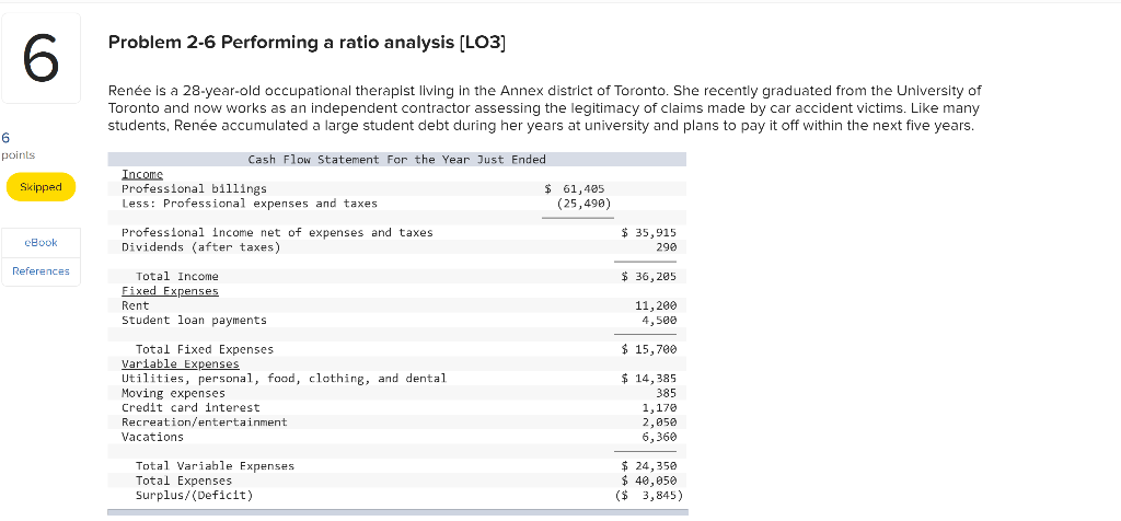 PLS SHOW ALL WORKING? Problem 2-6 Performing a ratio analysis [LO3]