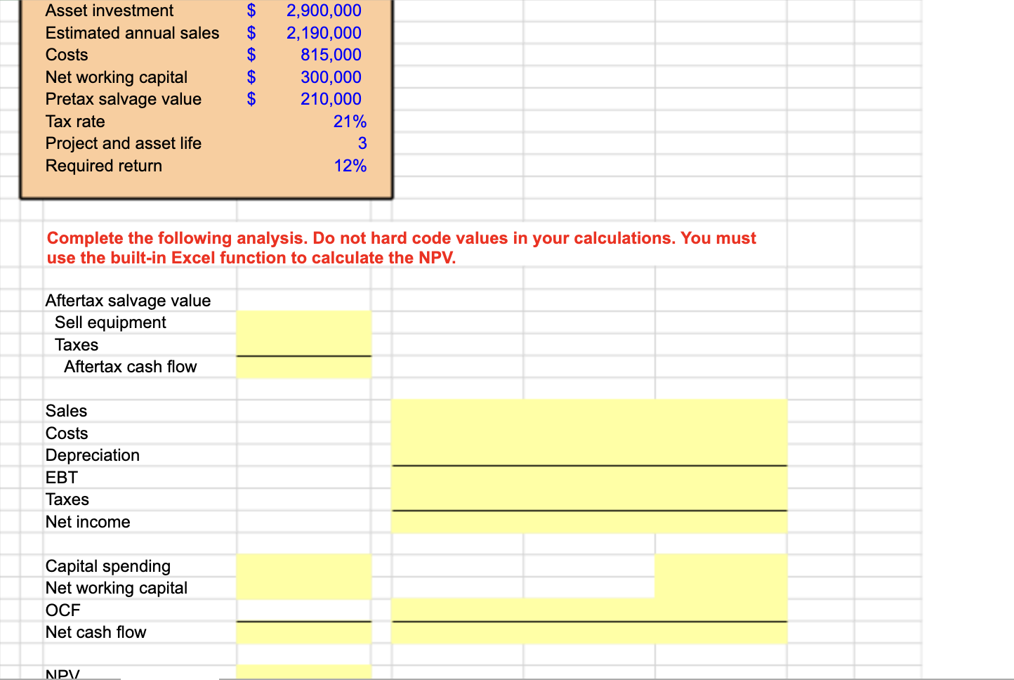 Please post calculation (Formula) Quad Enterprises is considering a new three-year expansion