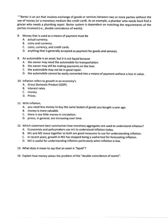 Sample Questions: Chapters 1.2 1. A central bank's pursuit of policies that