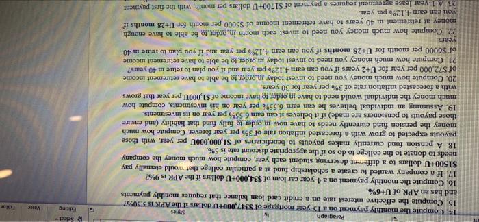 18 and 19 U=5 Select Editing Voice Editor Paragraph Styles 14. Compute
