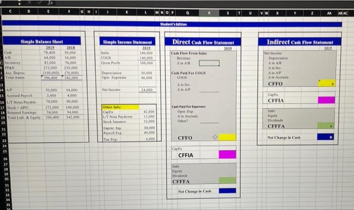  Jx D ABAC Student's Edition Direct Cash Flow Statement Indirect Cash
