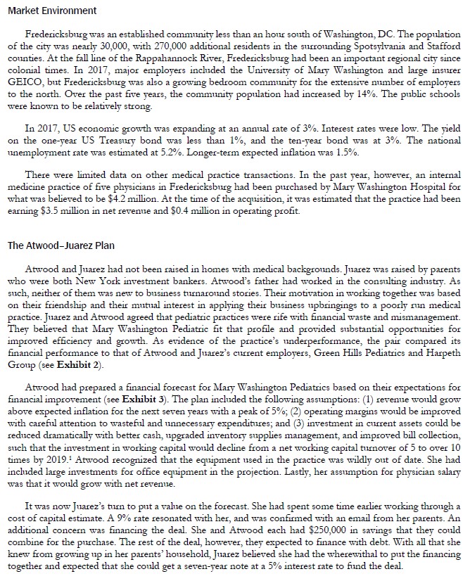 Pediatrics to estimate the total fair market value. (Note: There are no