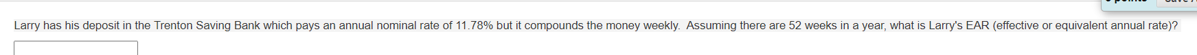 Bank at 7% interest for n = 6 years. Then one year