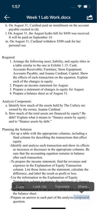  1:57 Week 1 Lab Work.docx k. On August 31, Cardinal paid