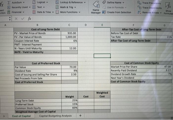 designed to familiarize you with the use of Excel to evaluate different