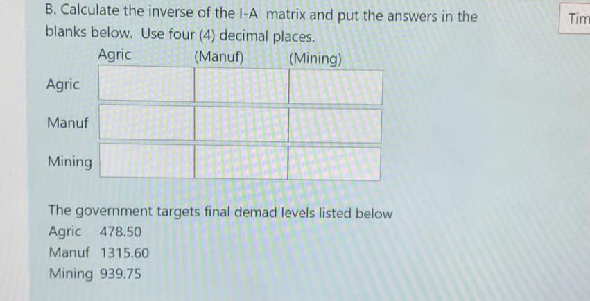 (Inter) Agric Manuf Mining (Agric) 167 60 39 (Inter) final Total (Manuf)
