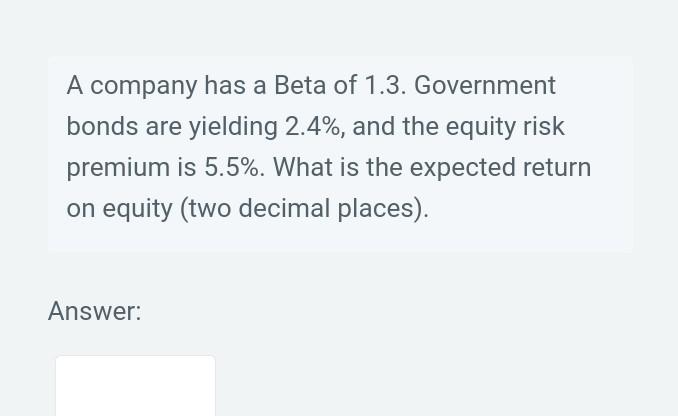  i need final value thats it A company has a Beta