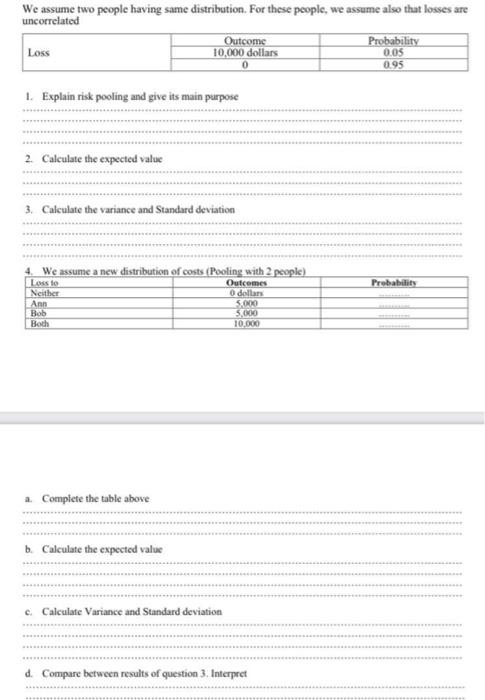  We assume two people having same distribution. For these people, we