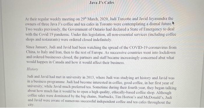 Need short and good case synopsis and Problem statement for java j's