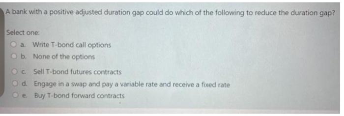 A bank with a positive adjusted duration gap could do which