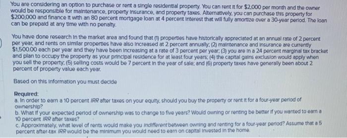 I need help with part c You are considering an option to