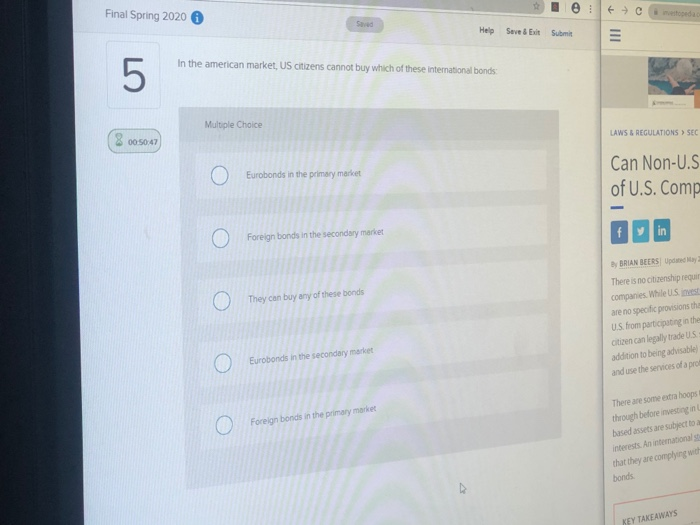  Final Spring 2020 Saved Help Save & Submit TIT In the