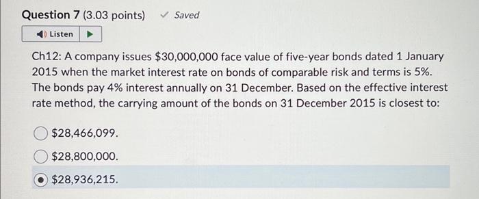Please show how to solve this. the selected answer is correct. thank