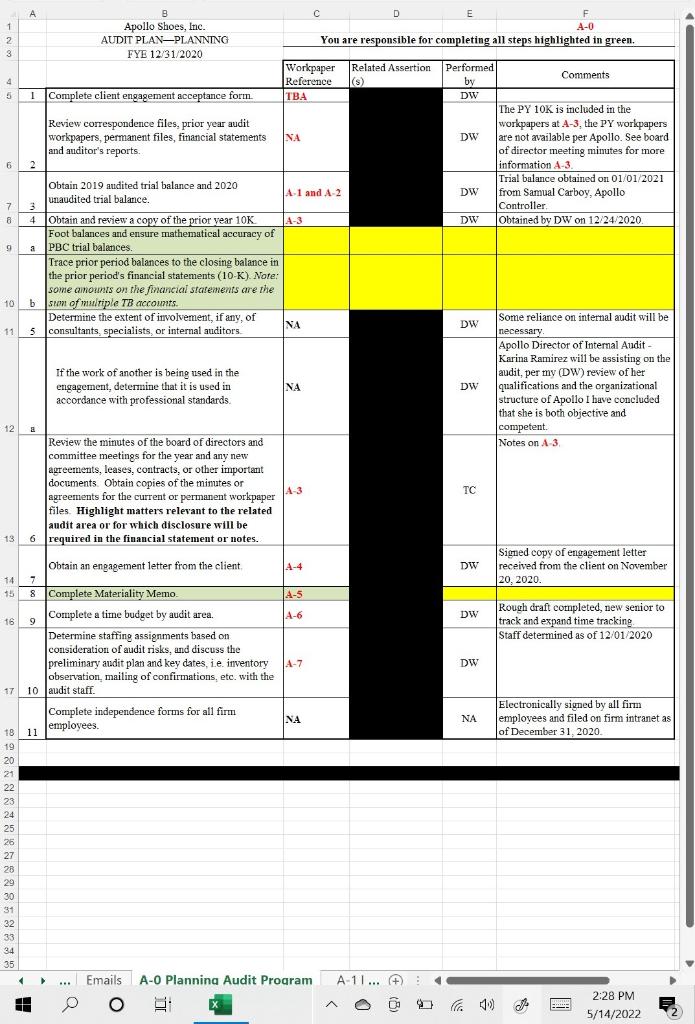 and b and 8. These are the three workpapers you need to
