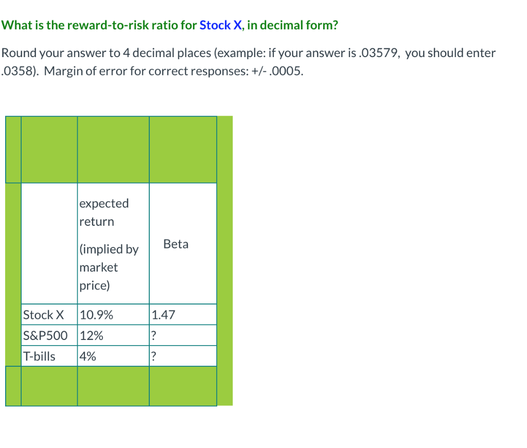 A) B) Based on the information in the previous question, Stock X