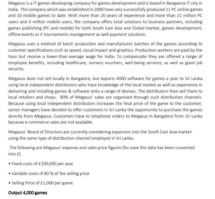  Megasus is a IT games developing company for games development and