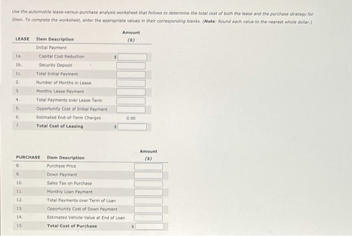 you! 5. The lease versus purchase analysis - Part 2 Which is