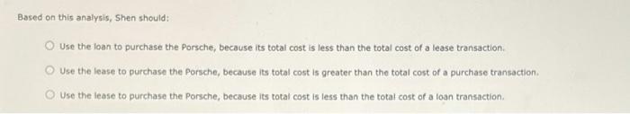 better to lease or to buy? A car buyer has two financing
