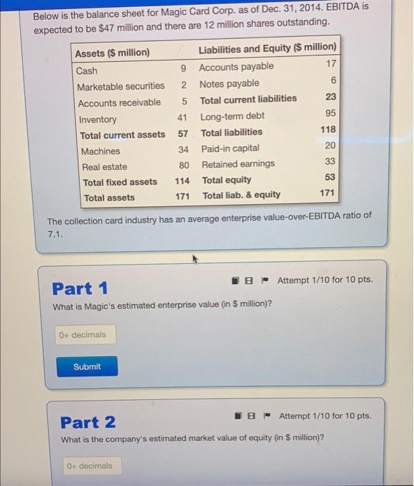  Below is the balance sheet for Magic Card Corp. as of