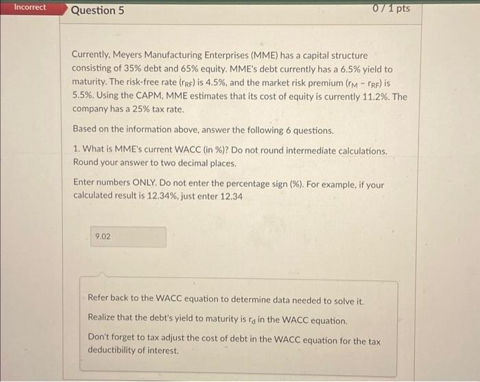  Please Answer all 5 questions 2. What is the current beta