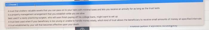 of trust. Testamentary [Choose] Living [Choose [Choose Atrust that shelters voluble assets
