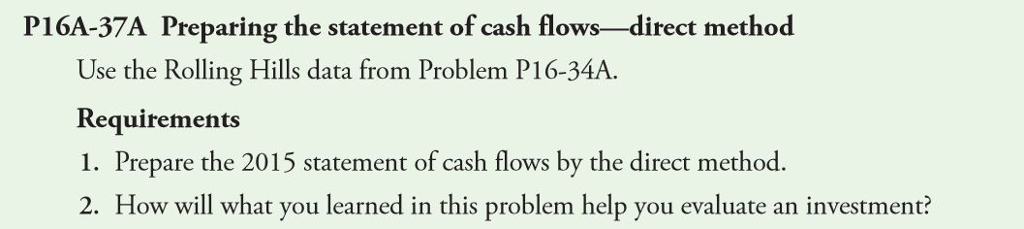  I need to complete the questions in p16a-37a, direct method. The