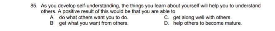 As you develop self understanding 85. As you develop self-understanding, the things
