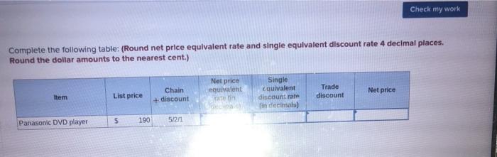 answers to the nearest cent.) Amount of invoice Terms Invoice date Actual