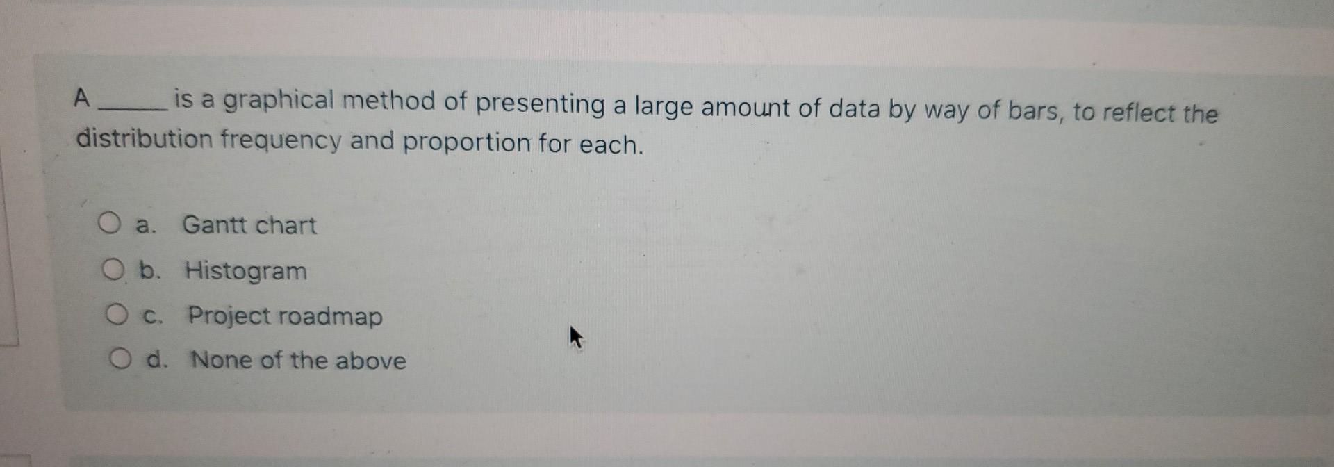  A__ is a graphical method of presenting a large amount of