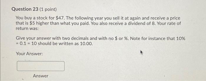 the expected return on GE stock stays constant at 6 percent, then